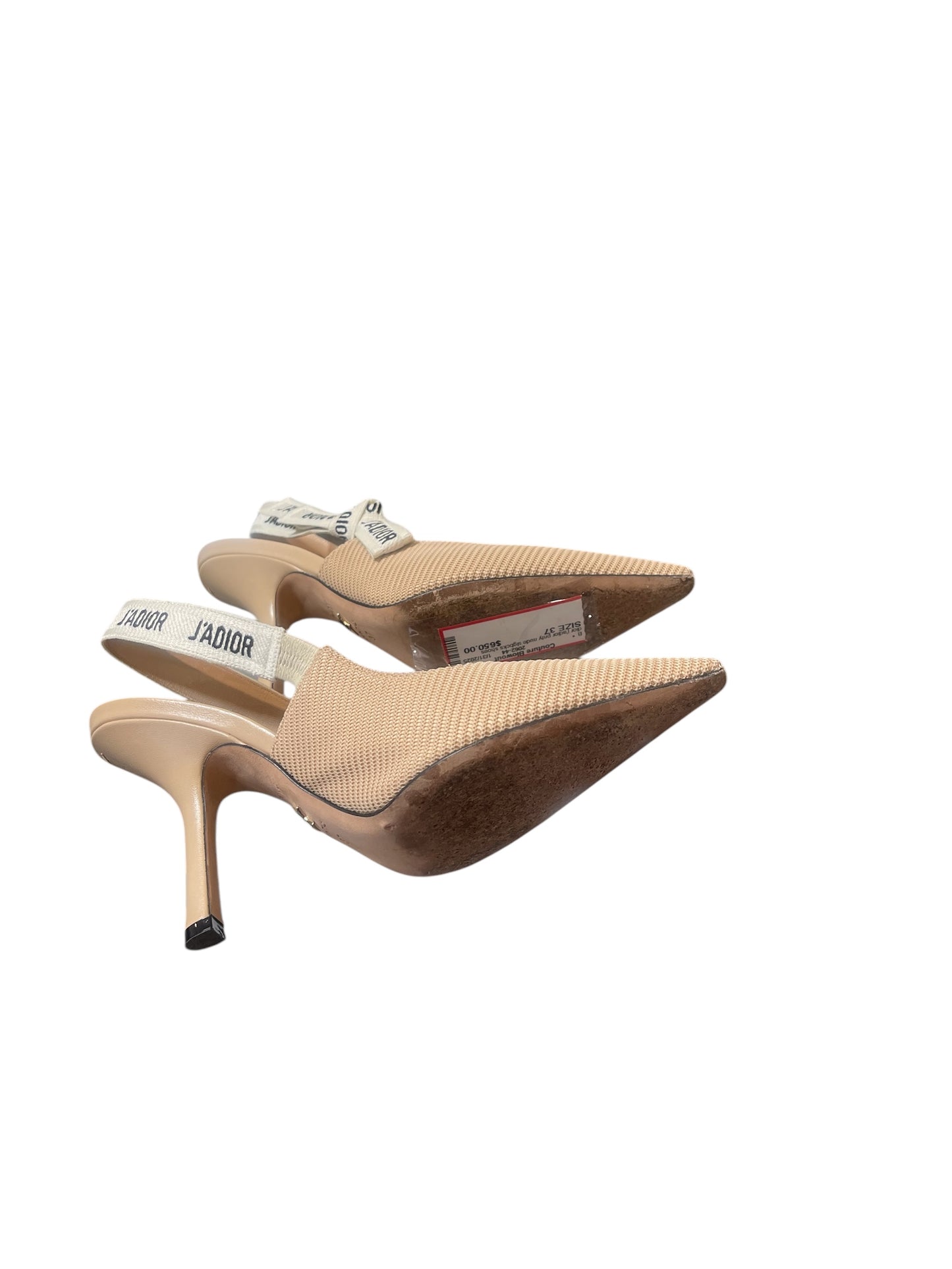 Dior J’adior Nude Fabric Slingback Shoes  Size 37