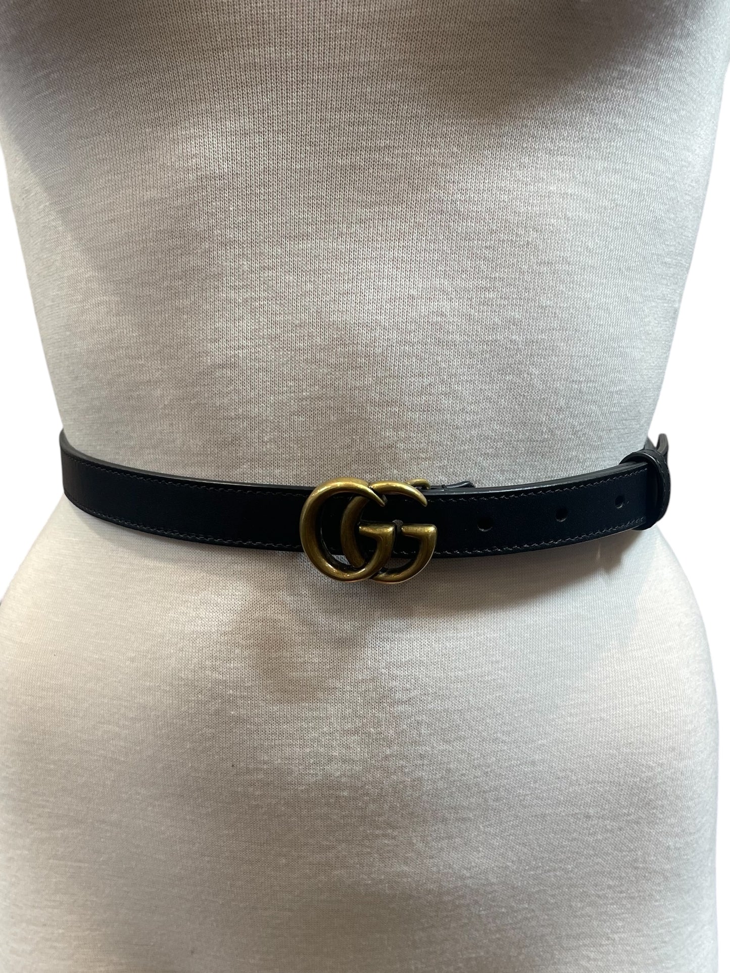 Gucci Black Leather Marmont Belt