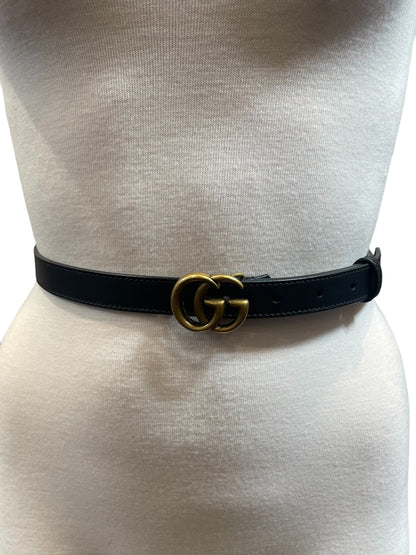 Gucci Black Leather Marmont Belt