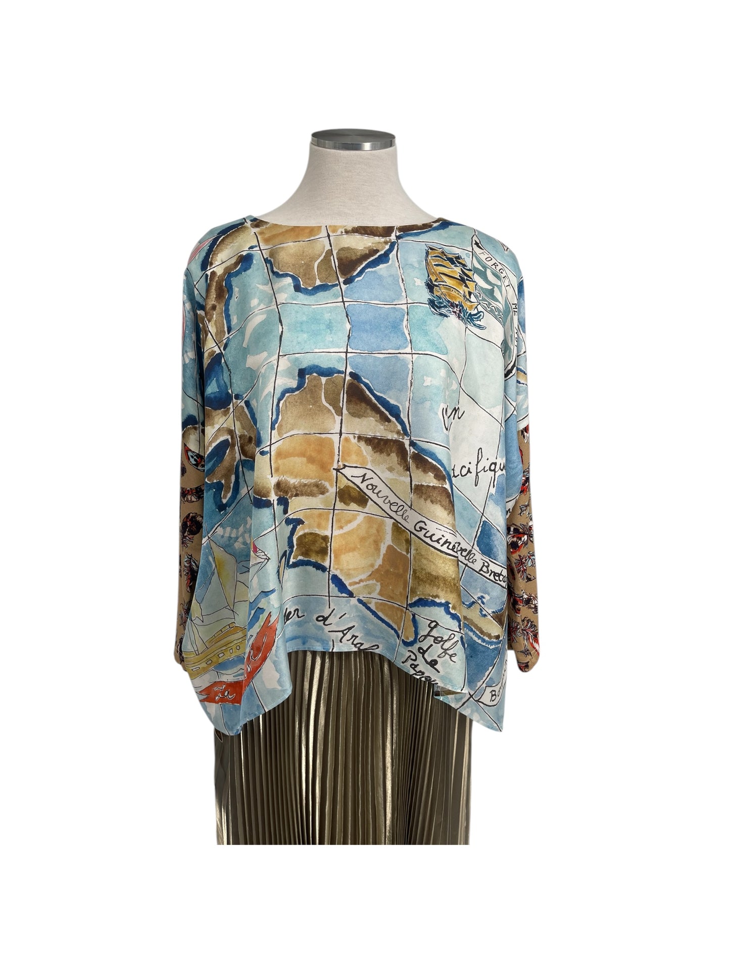 La Prestic Ouiston Multicolored Silk Top