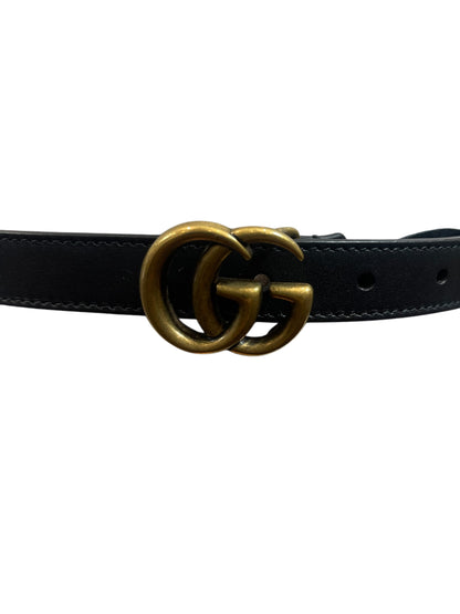 Gucci Black Leather Marmont Belt