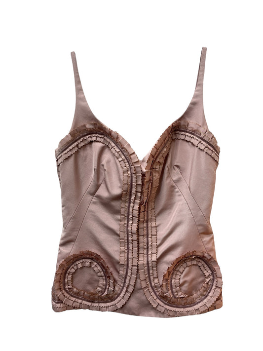 Alexander McQueen Mauve Silk Corset Top