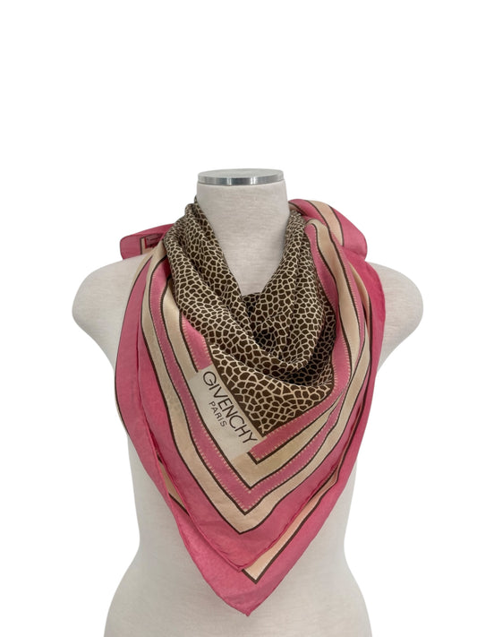 Givenchy Pink/Leopard Print Scarf