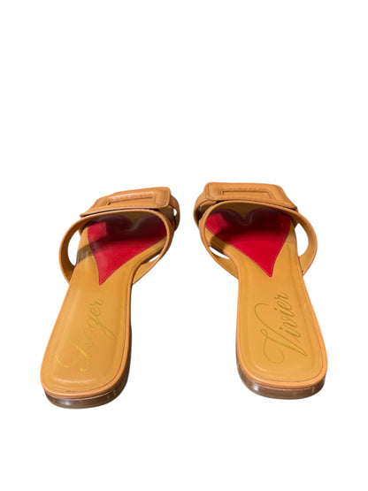 Roger Vivier Brown Open Slides Shoes