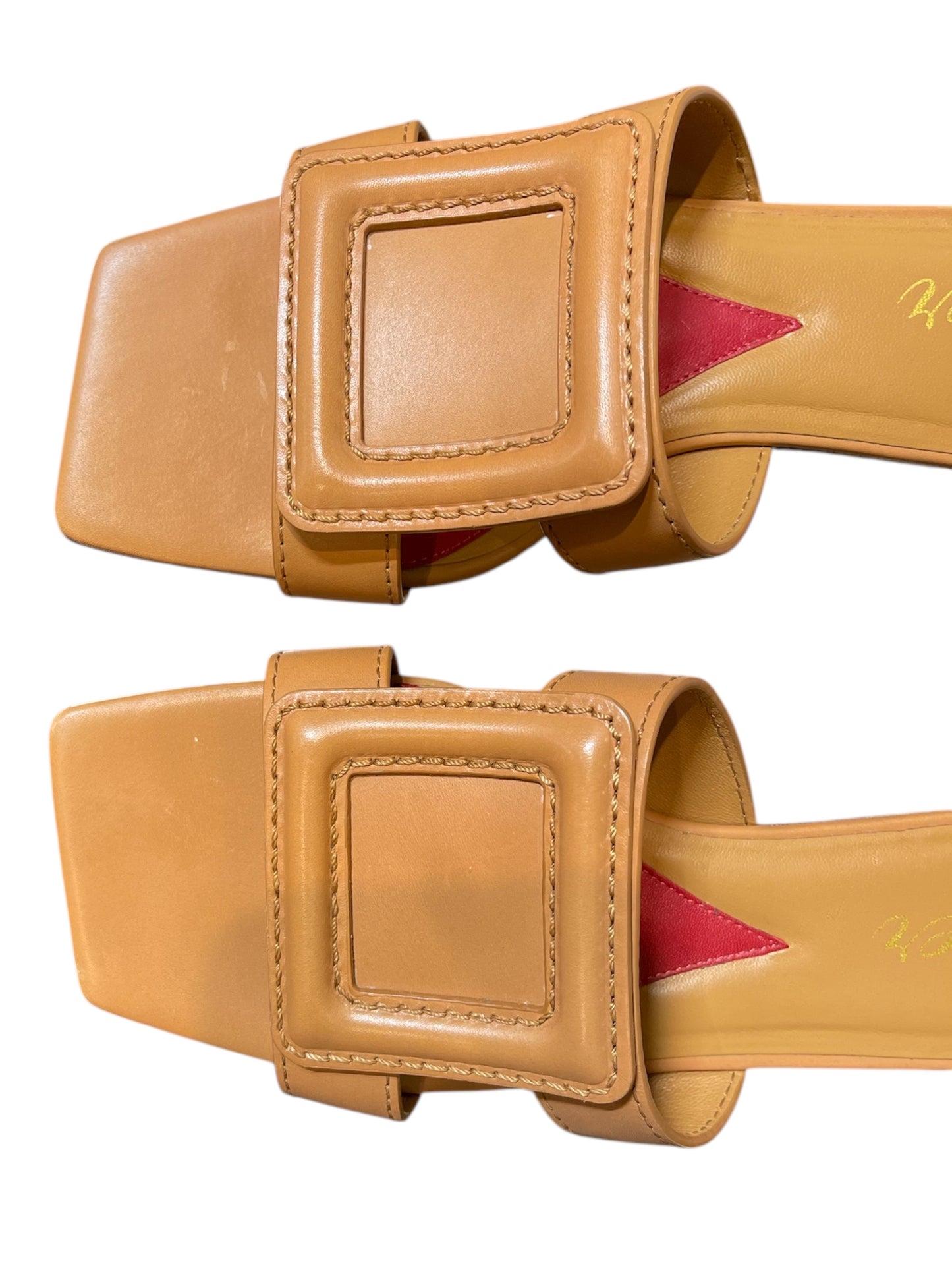 Roger Vivier Brown Open Slides Shoes