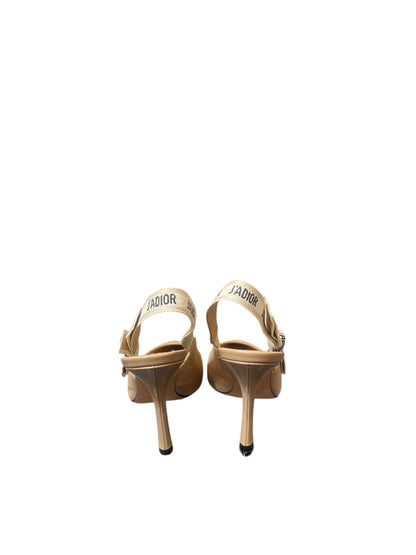 Dior J’adior Nude Fabric Slingback Shoes  Size 37