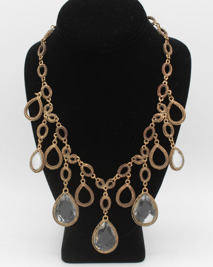 Goldette 1960's Teardrop Glass Necklace