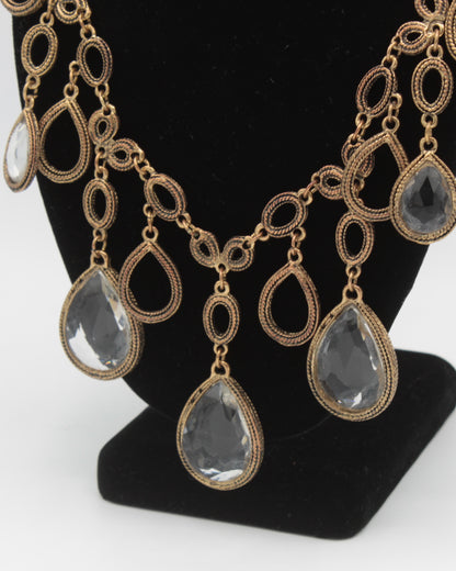 Goldette 1960's Teardrop Glass Necklace