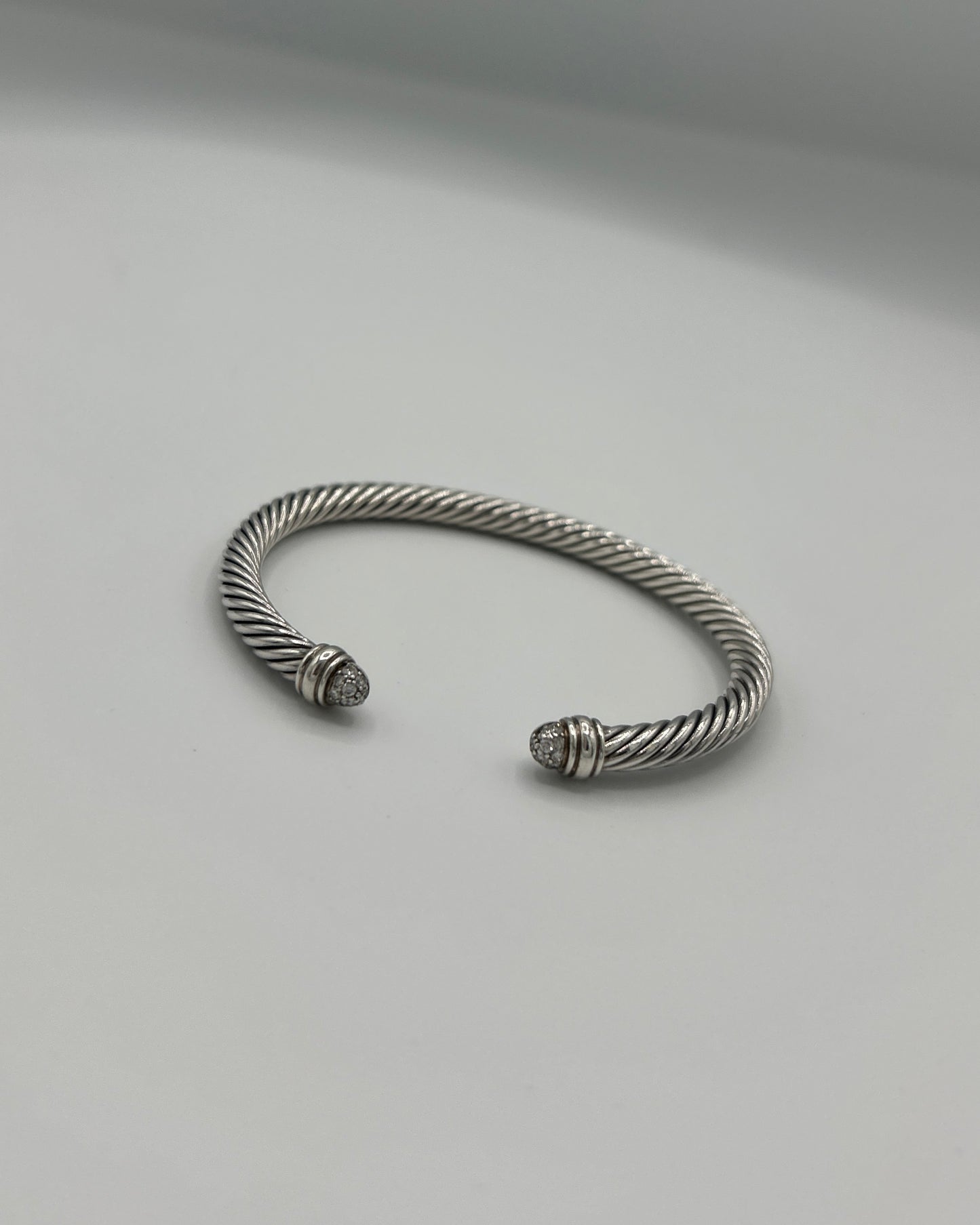 David Yurman Classic Cable Bracelet Sterling Silver with Pavé Diamond Domes Bracelet