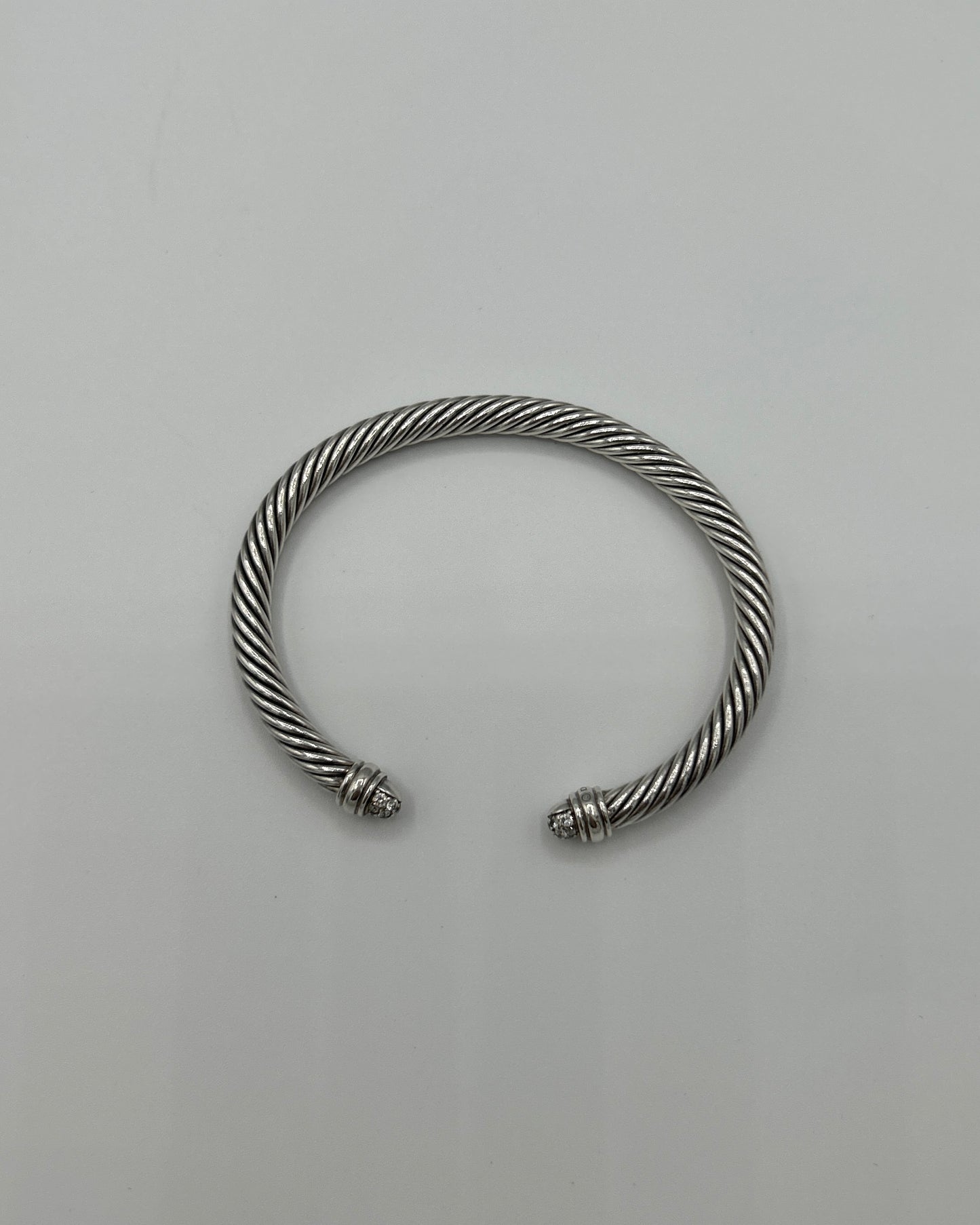 David Yurman Classic Cable Bracelet Sterling Silver with Pavé Diamond Domes Bracelet