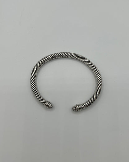 David Yurman Classic Cable Bracelet Sterling Silver with Pavé Diamond Domes Bracelet