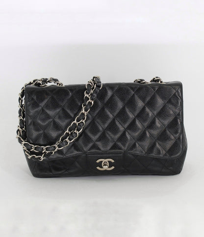 Chanel Caviar Quilted Jumbo Flap Black Bag