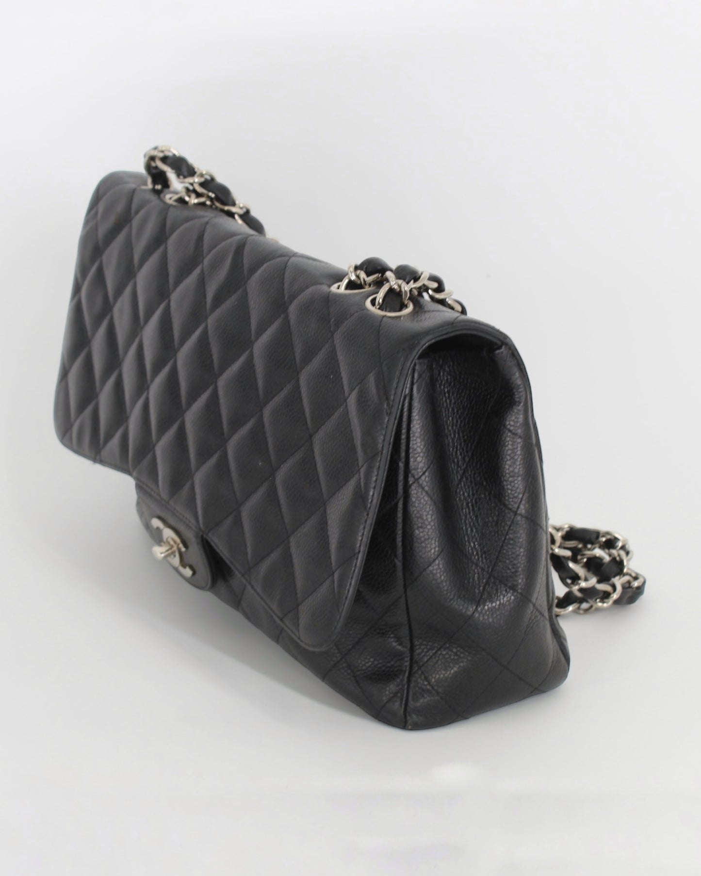 Chanel Caviar Quilted Jumbo Flap Black Bag