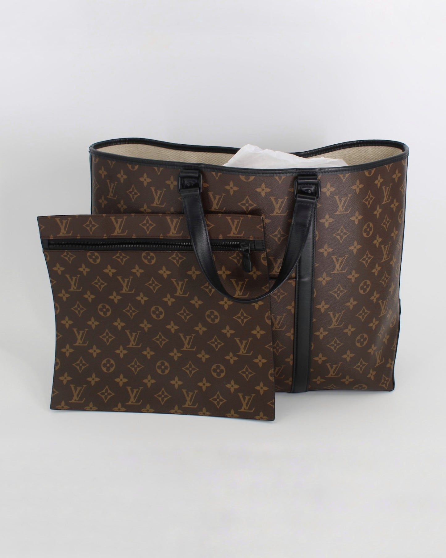 Louis Vuitton Tote Macassar Monogram Brown Leather