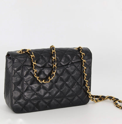 Chanel Vintage Lamb Black Flap Bag Small