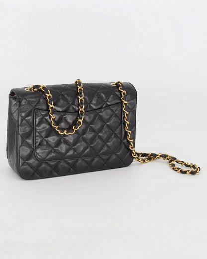 Chanel Vintage Lamb Black Flap Bag Small