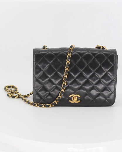 Chanel Vintage Lamb Black Flap Bag Small