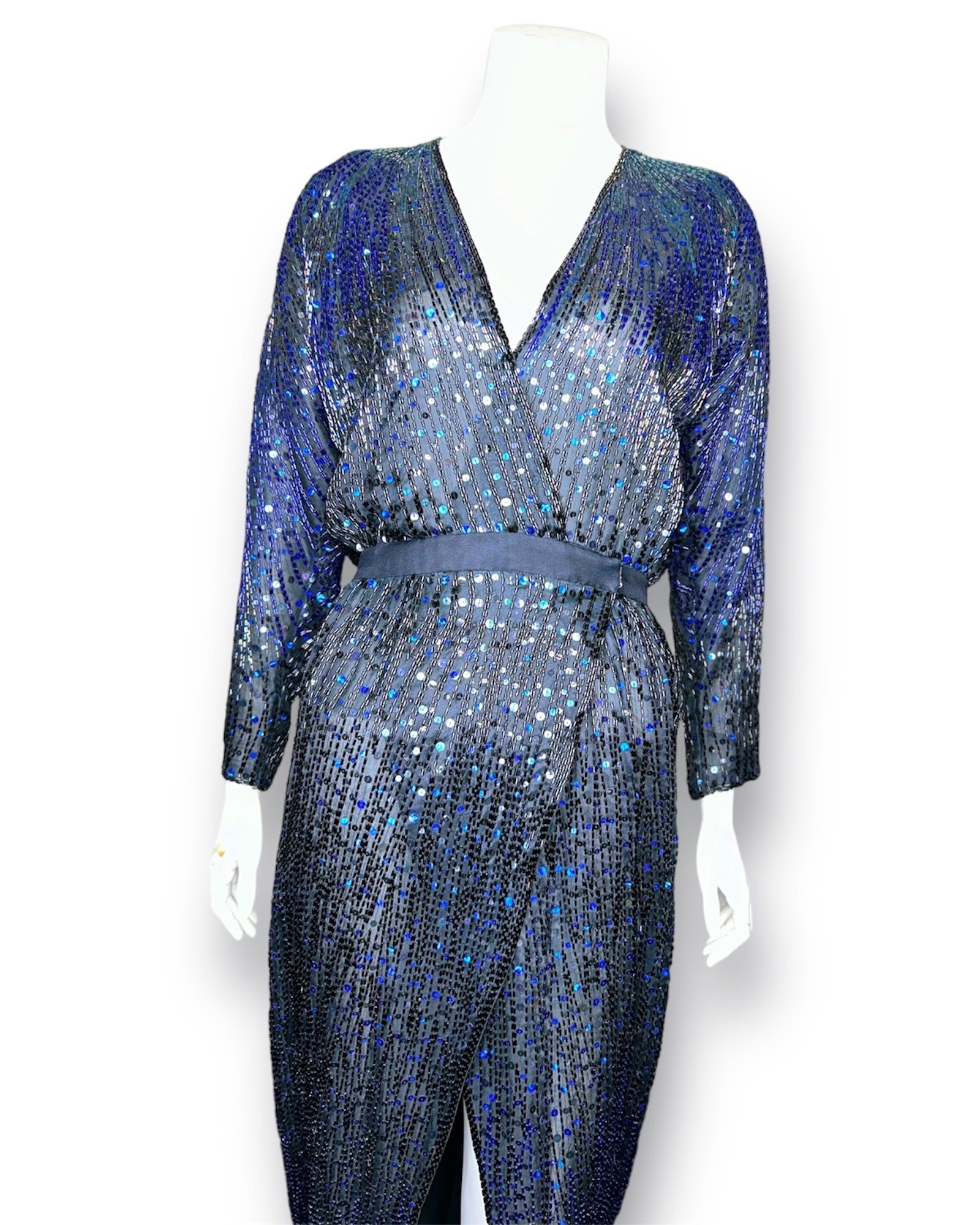 Halston popular Blue Eucalyptus Wrap Dres Size M