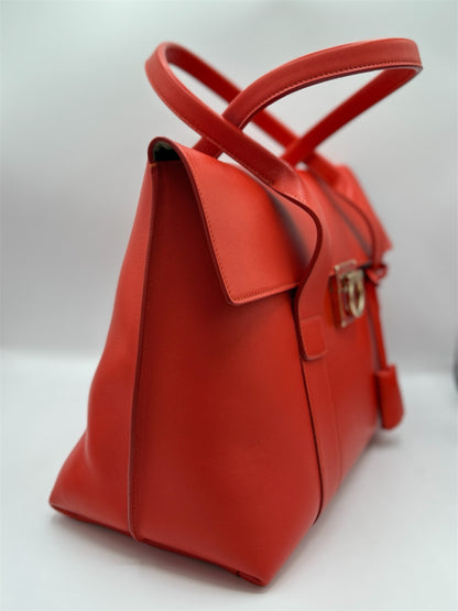 Salvatore Ferragamo Red Sookie Satchel Leather Medium Handbag