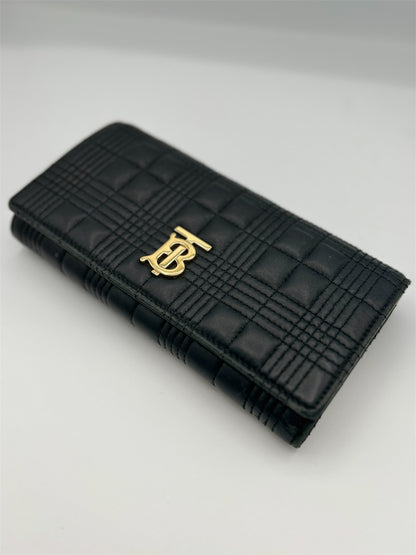 Burberry Black Quilted Leather Continental Wallet