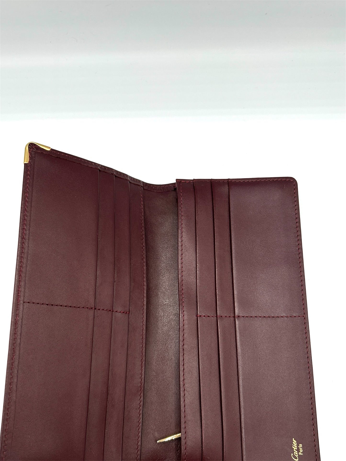 Cartier Burgundy Leather Bifold Wallet