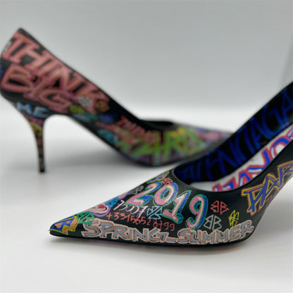 Balenciaga Graffiti S/S Multicolor Pump Heels Size 40