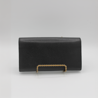 GG Marmont Black Leather Continental Wallet