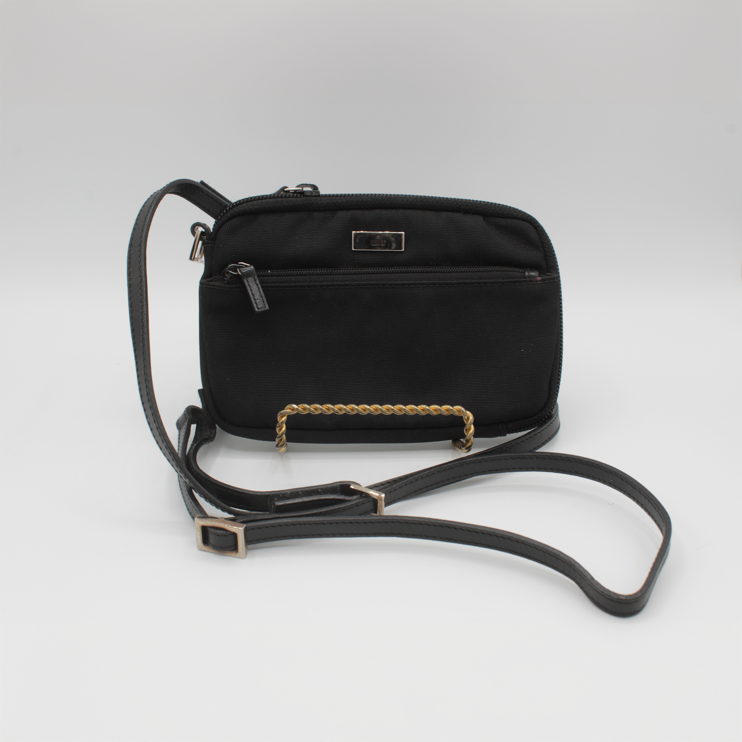 Gucci Black Canvas Mini Cross Vertical Bag