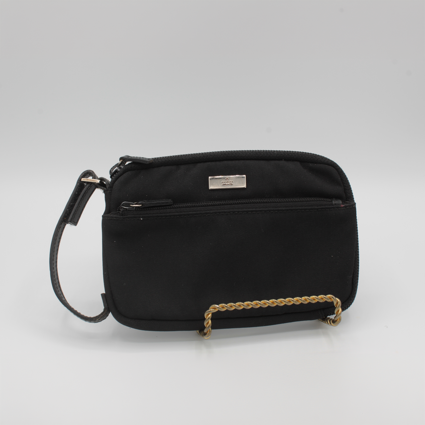 Gucci Black Canvas Mini Cross Vertical Bag