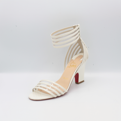 Christian Louboutin Myriadina Snow Patent/PVC Heel Size 37