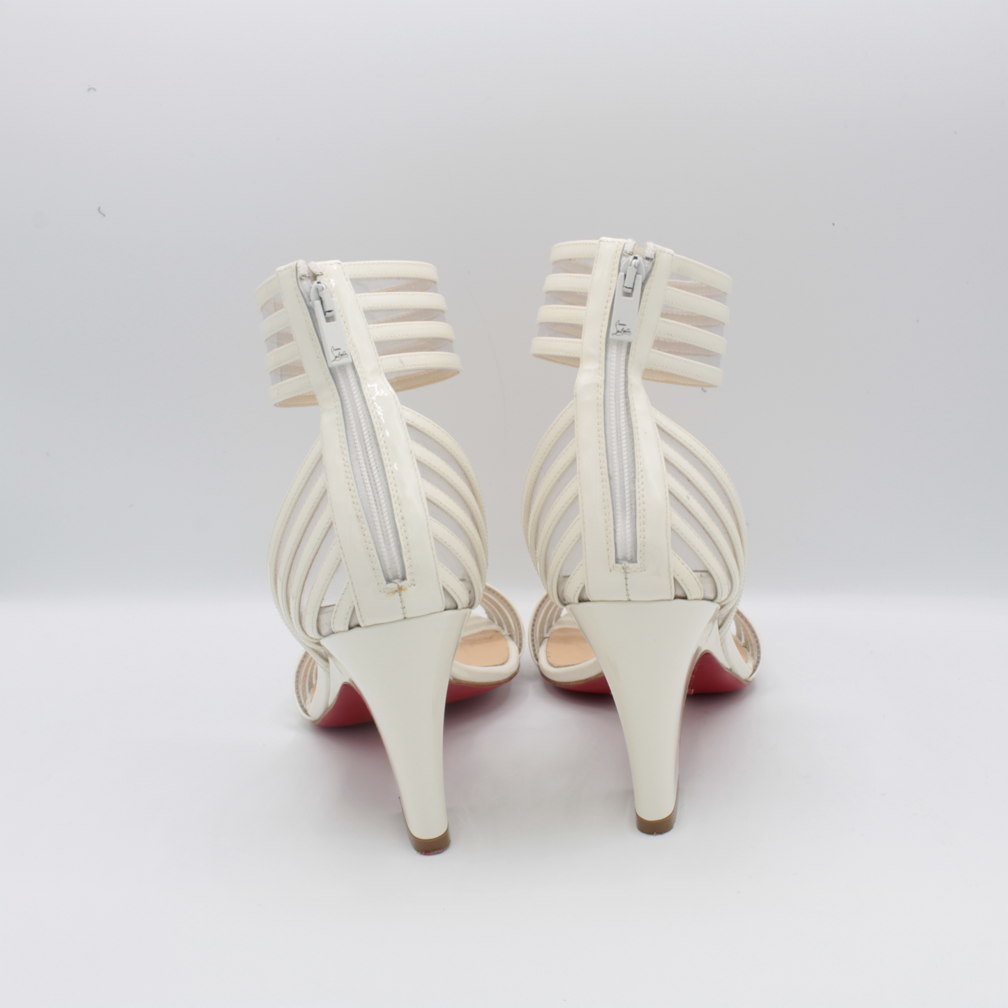 Christian Louboutin Myriadina Snow Patent/PVC Heel Size 37