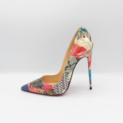 Christian Louboutin Multicolor Print Pigalle Follies Pumps Size 40