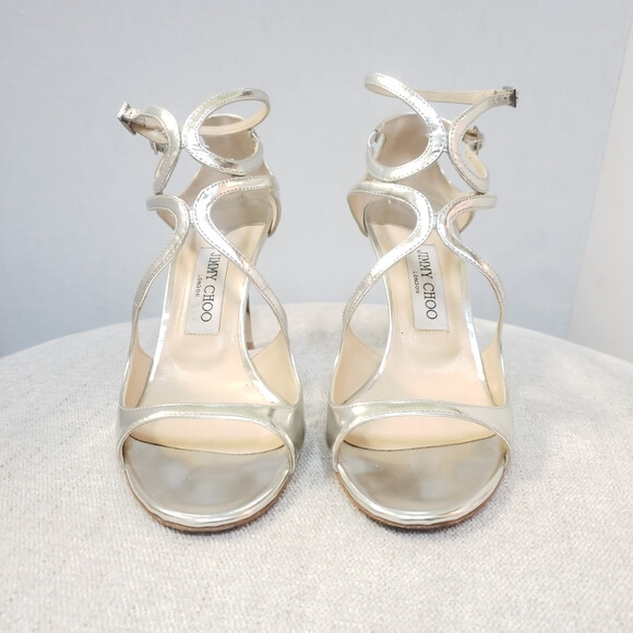 Jimmy choo silver heels strappy | Couture Blowout