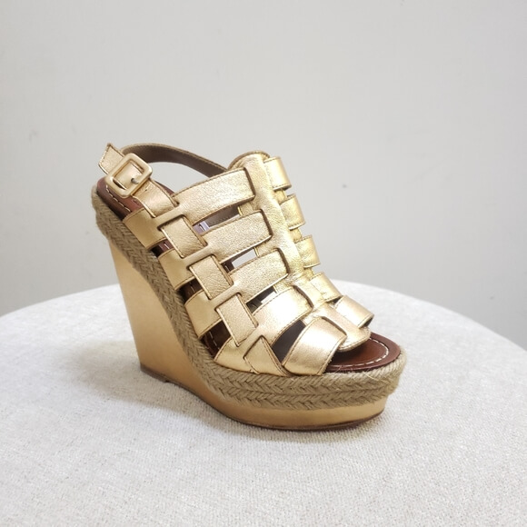 Christian Louboutin Gold Cage Heels Size 35 | Couture Blowout