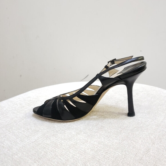 jimmy choo black open toe slingback heels | Couture Blowout