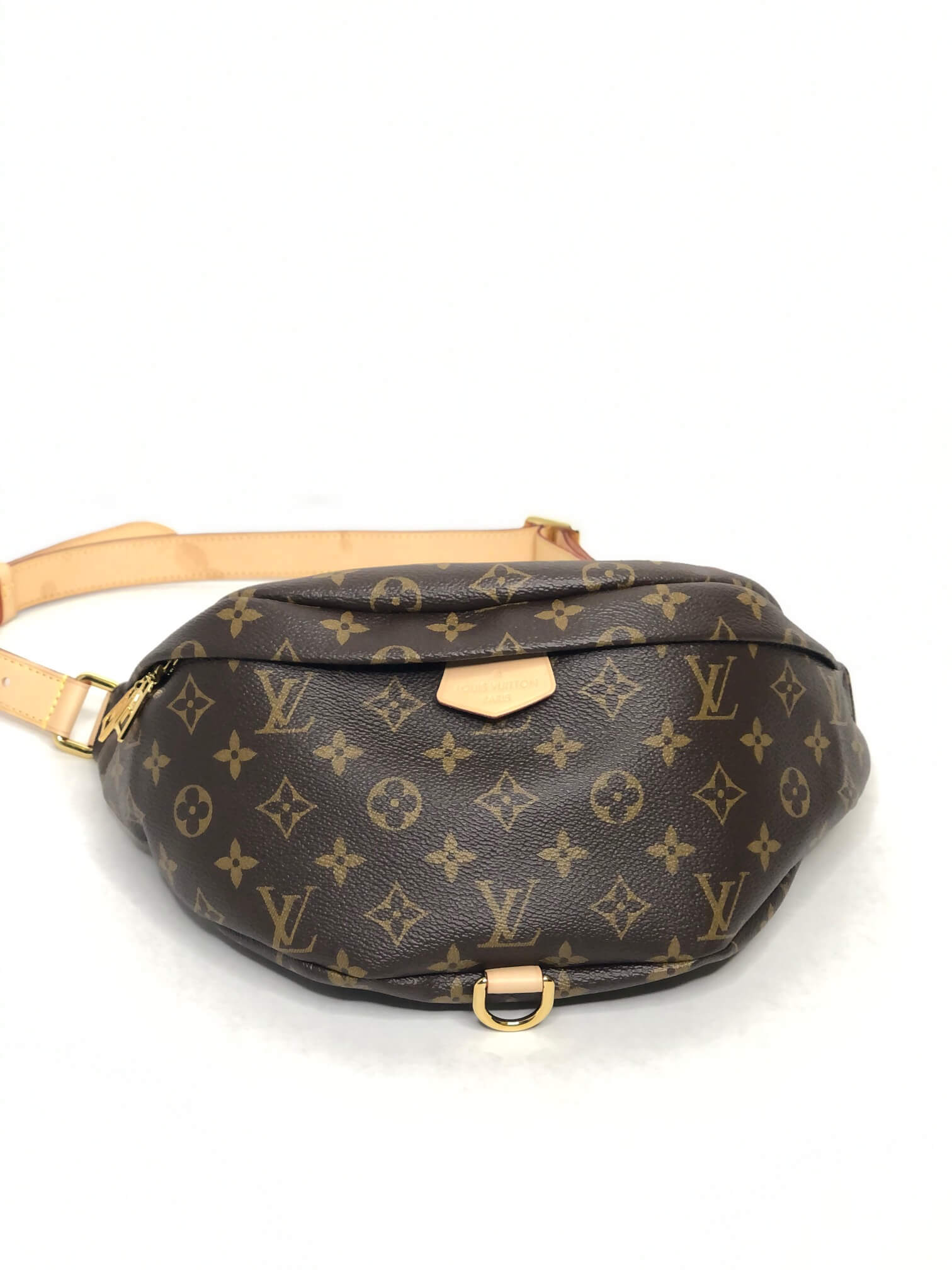 Dark Brown Braided Leather Bum Bag with LV