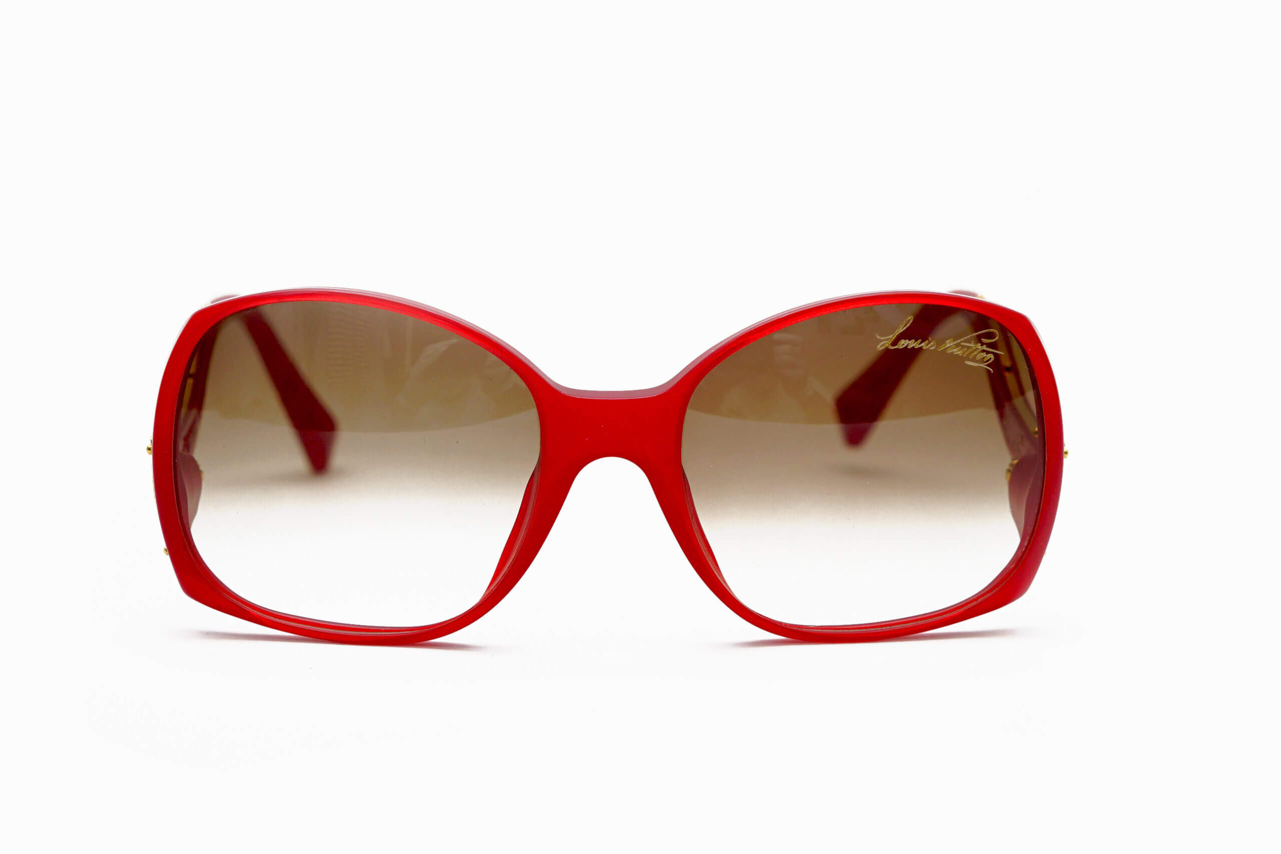 Oversized sunglasses Louis Vuitton Red in Plastic - 22836904